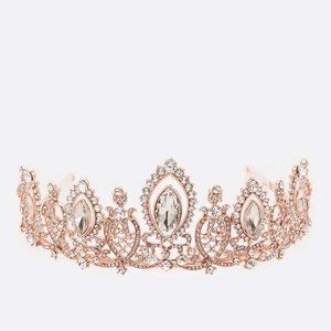 Crystal Statement Tiara - Rosegold/Clear